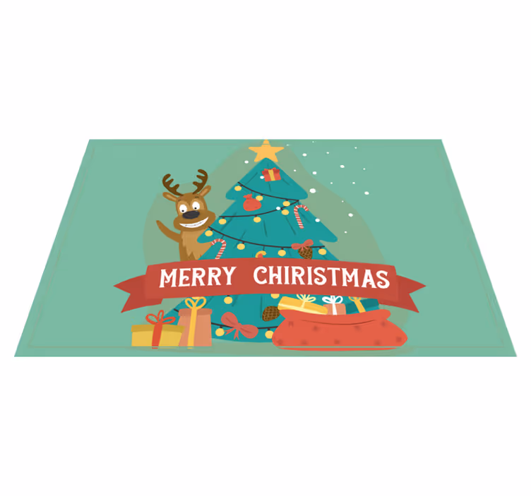 Christmas placemats cheerful holiday tree - TenStickers
