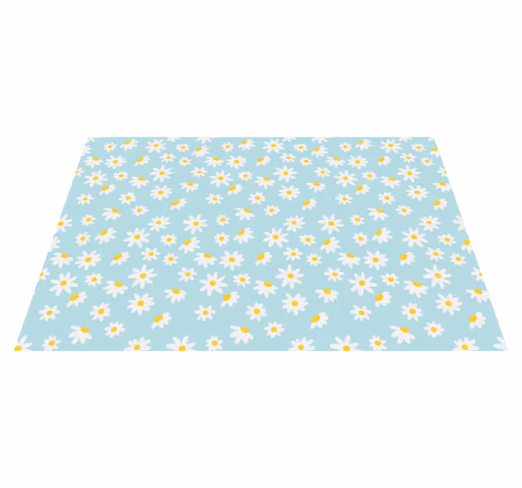Cute daisy pattern on blue background placemats - TenStickers