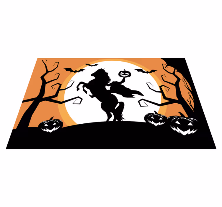Rider on horse Halloween placemats - TenStickers
