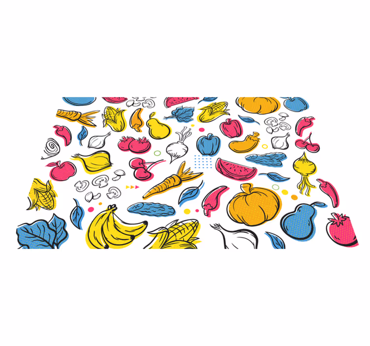 Fruits and vegetables mixed original placemats - TenStickers