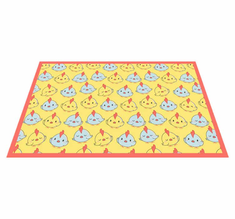 Yellow baby chick pattern children placemats - TenStickers