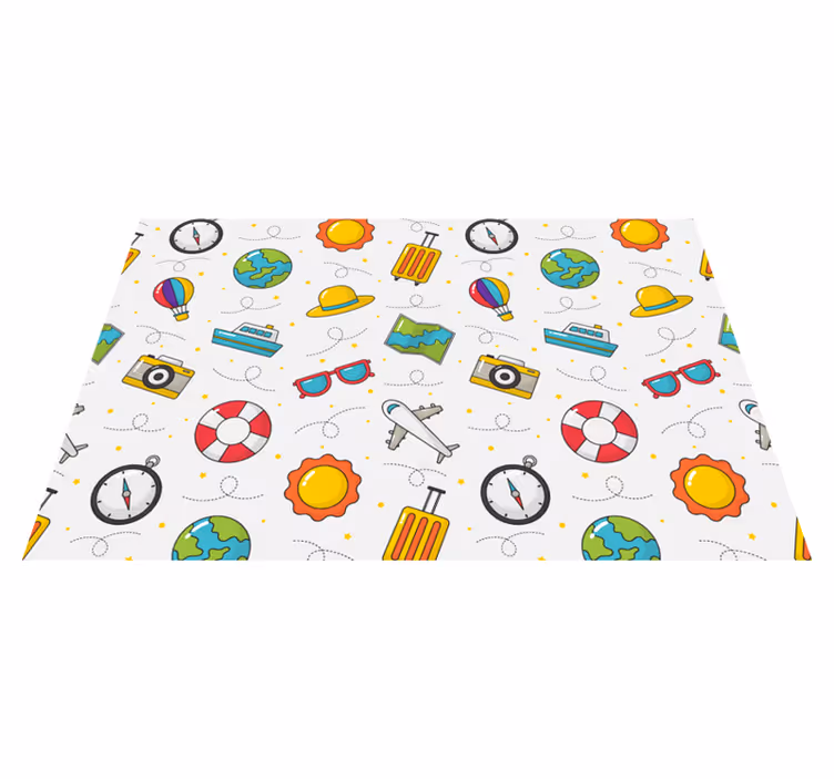 Children placemats playful travel themes - TenStickers