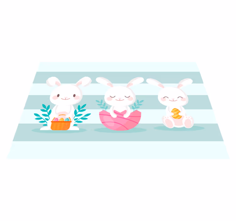 Children placemats cute bunny designs - TenStickers