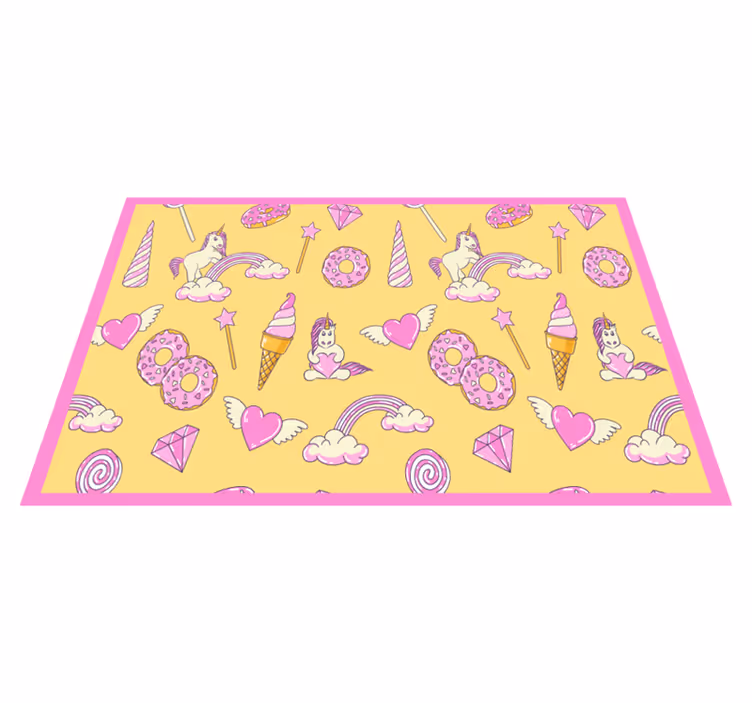 Children placemats whimsical unicorn fun - TenStickers