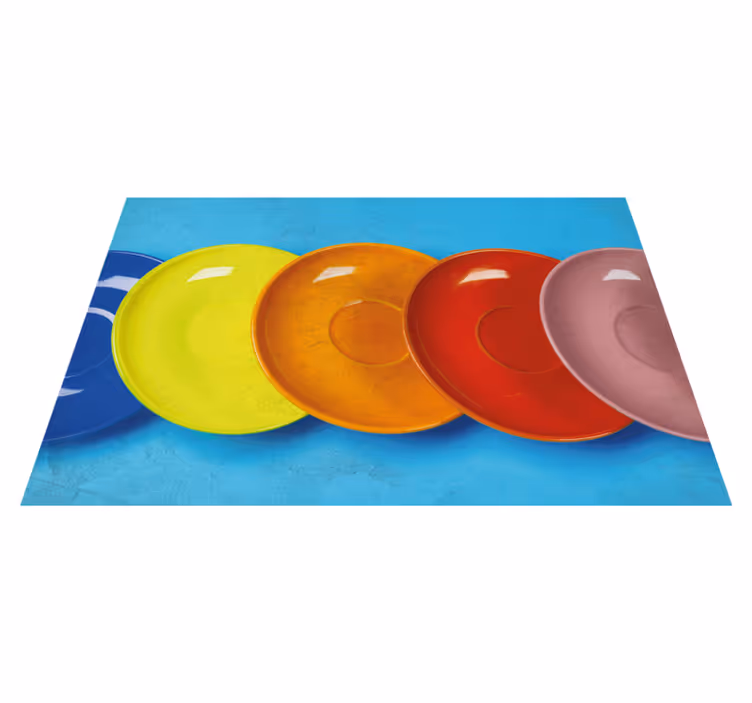 Modern placemats colourful round plates - TenStickers