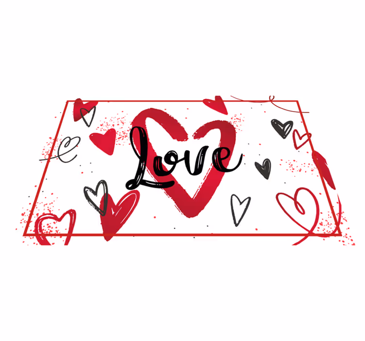Placements with quotes love heart design - TenStickers