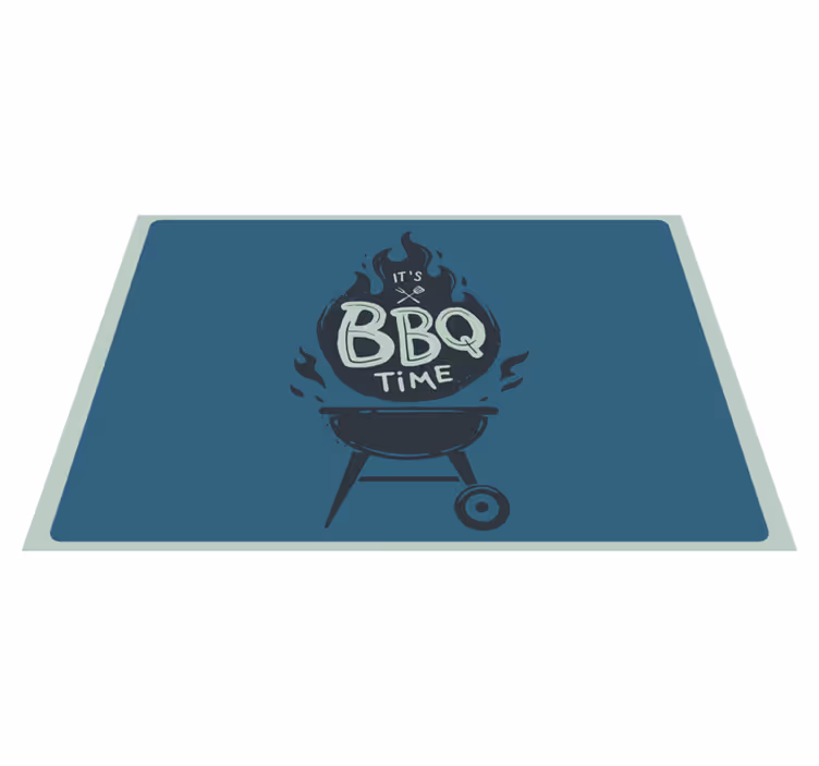 Placemat with quotes bbq time flames - TenStickers