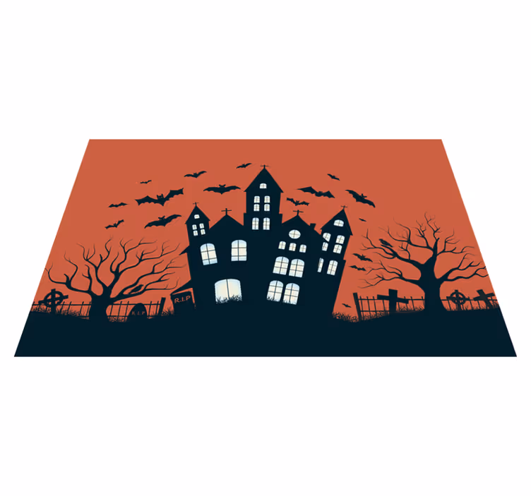 Starry castle flying bats Halloween placemats - TenStickers