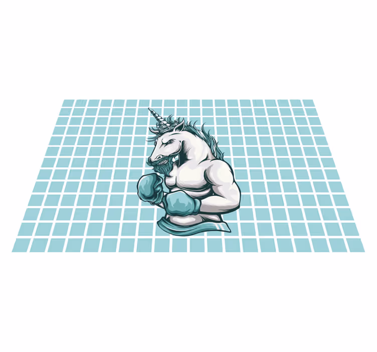Workout gym unicorn cartoon original placemats - TenStickers