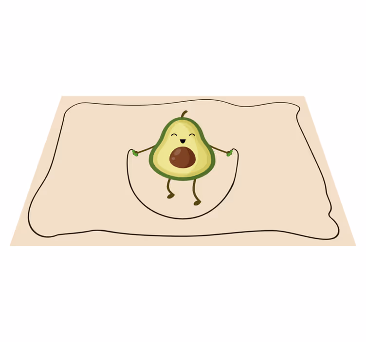 Funny avocado jumping a rope children placemats - TenStickers