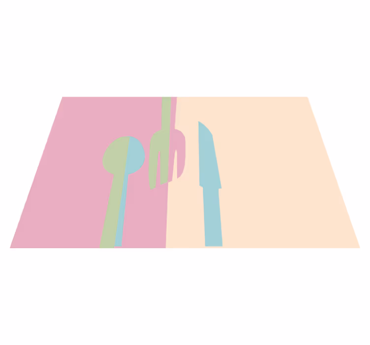 Original placemats with elegant cutlery designs - TenStickers