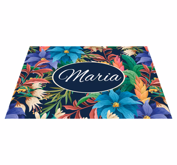Personalisable placemats floral personalized platter - TenStickers