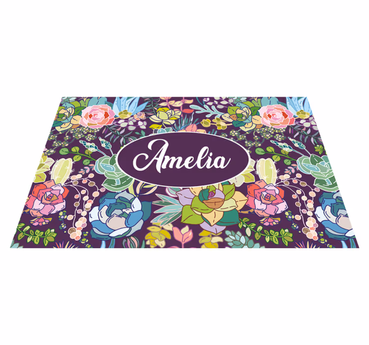 Personalisable placemats with floral custom design - TenStickers