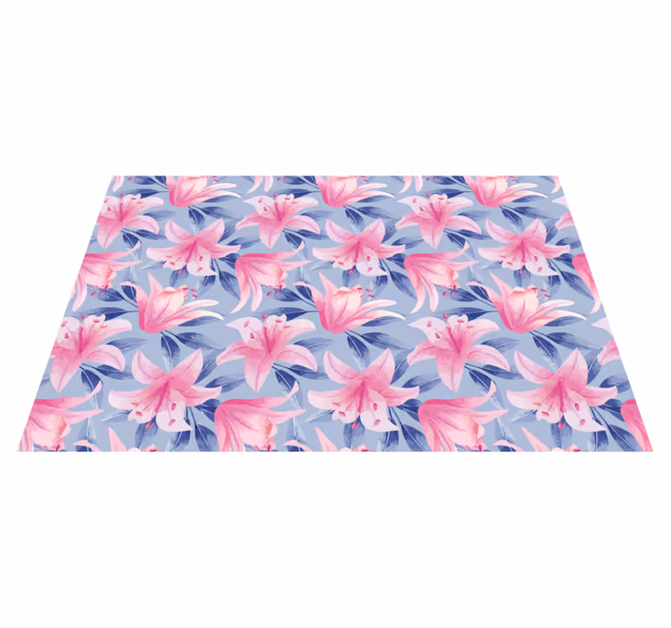 Original placemats floral pink lily design - TenStickers