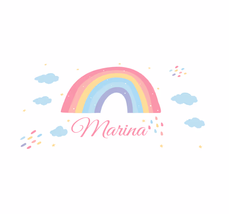 Children placemats rainbow with name - TenStickers
