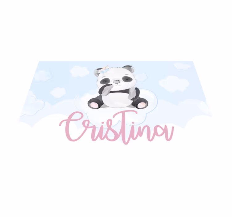 Cute panda for girl with name children placemat - TenStickers