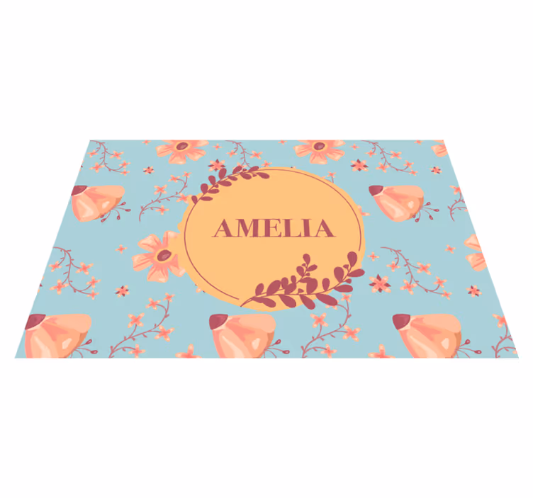 Personalisable placemats botanical custom name - TenStickers