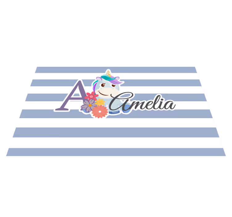 Children placemats unicorn name art - TenStickers
