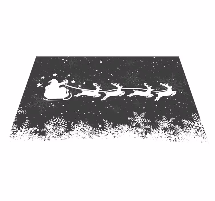 Christmas placemats featuring santa's sleigh reindeer - TenStickers