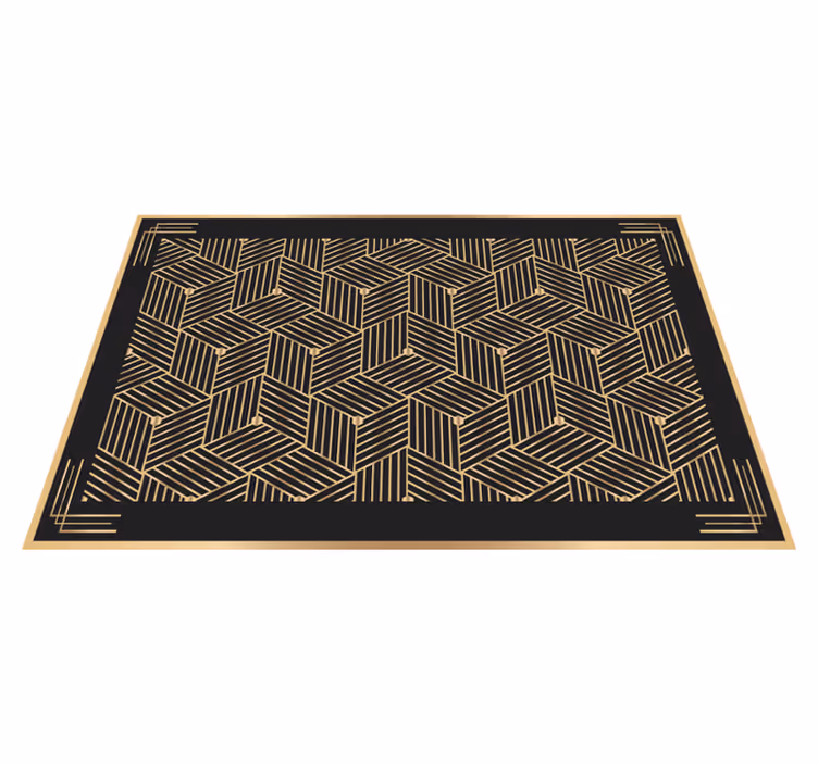 Textured placemats with geometric golden design - TenStickers