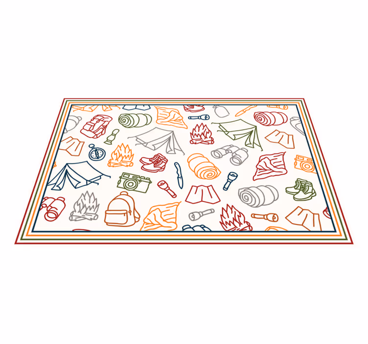 Original placemats camping adventure icons - TenStickers