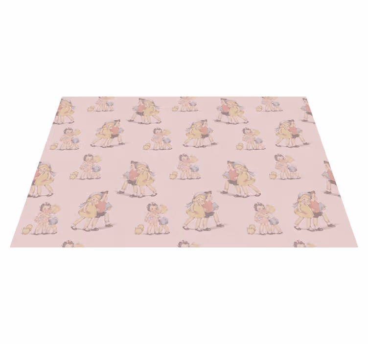 Children placemats with vintage kid illustrations - TenStickers