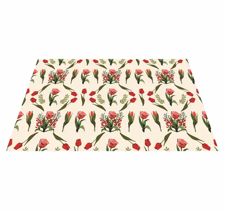 Original placemats red bowl floral design - TenStickers
