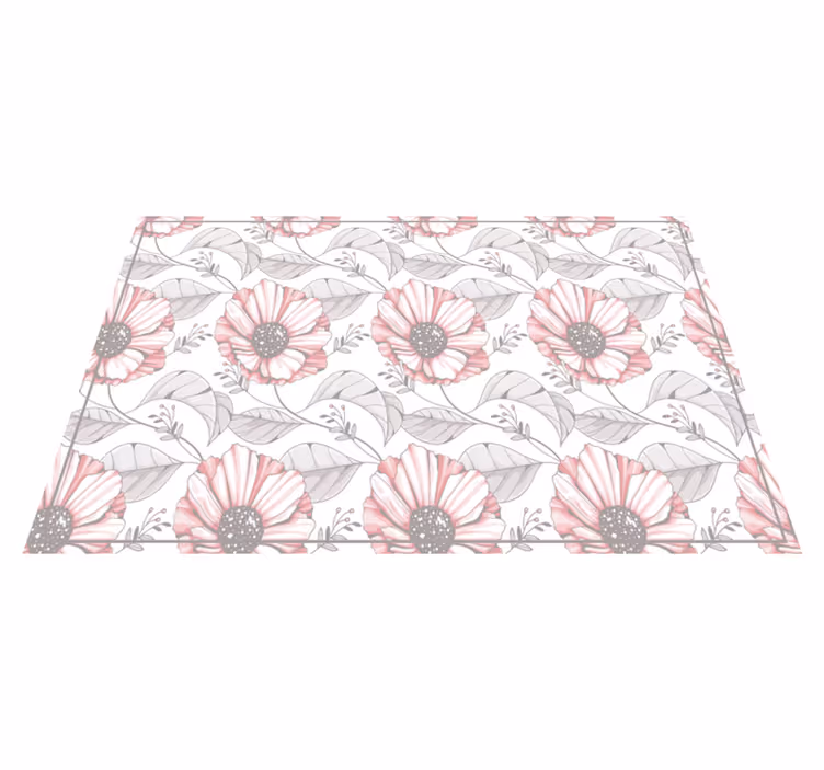 Elegant pink magnolia design vinyl placemats - TenStickers