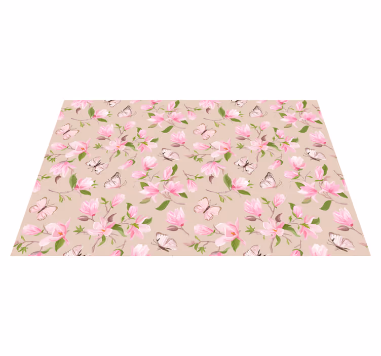Magnolia and butterfly design  vinyl placemats - TenStickers