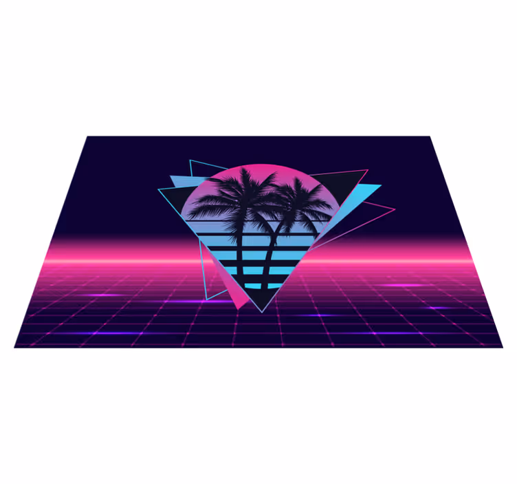 Vaporwave style palm tree original placemat - TenStickers
