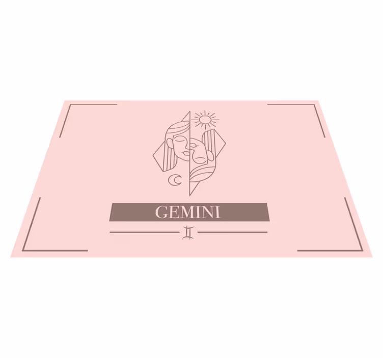Gemini pink card zodiac sign design placemats - TenStickers