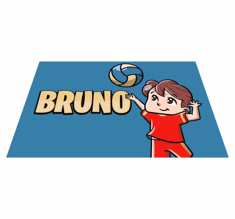 Kid volleyball player with name placemats - TenStickers