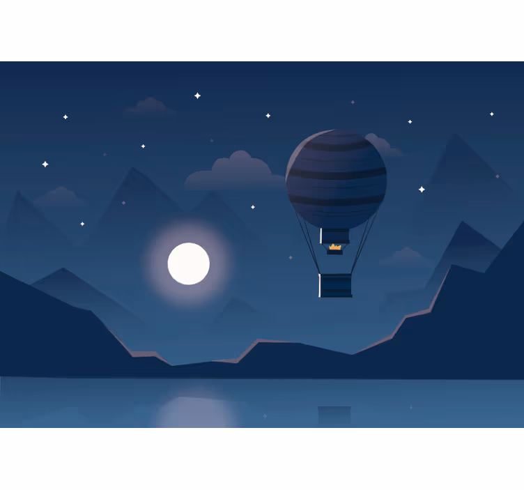Hot Air Balloon Fantasy Wall Mural - TenStickers