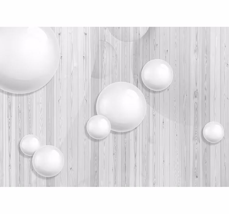 3D Spheres Mural Wallpaper - TenStickers