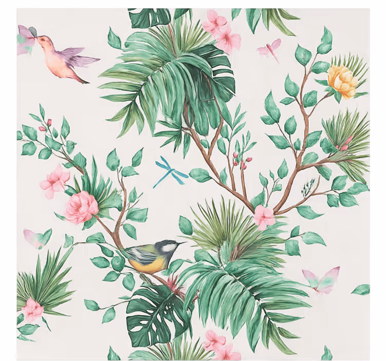 Tropical garden design mural for living room - TenStickers