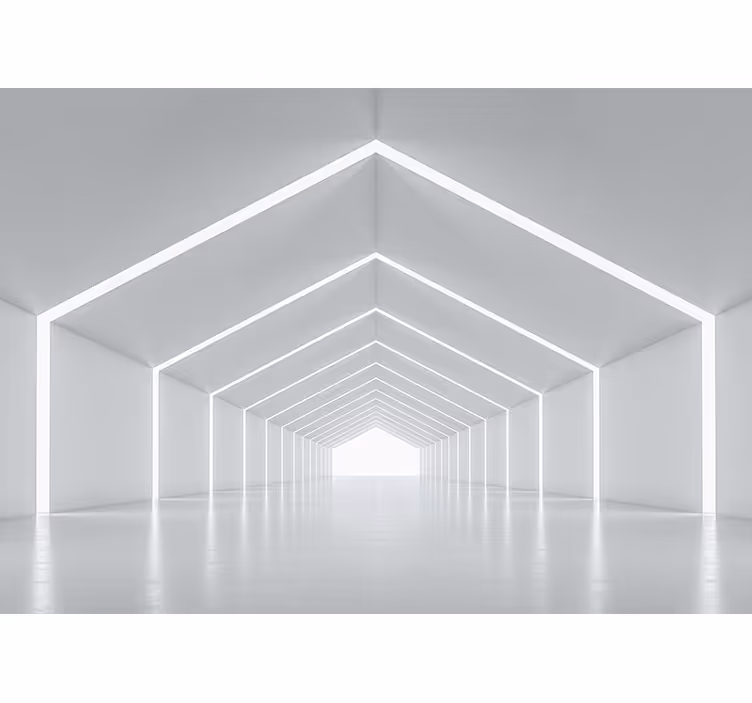 Futuristic white tunnel corridor 3d wallpaper - TenStickers