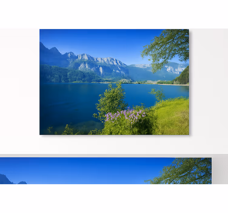 Tranquility of Mountain Lake mountain wall mural - TenStickers