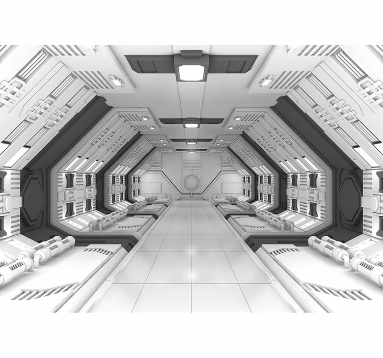 VFX futuristic sci-fi skies corridor 3d wallpaper - TenStickers