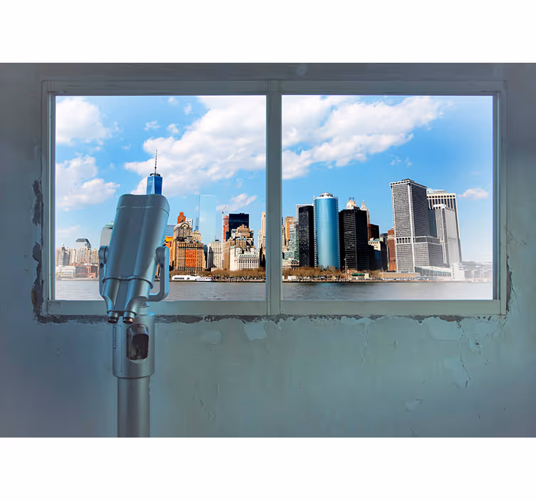 Urban Skyline View city wall mural - TenStickers