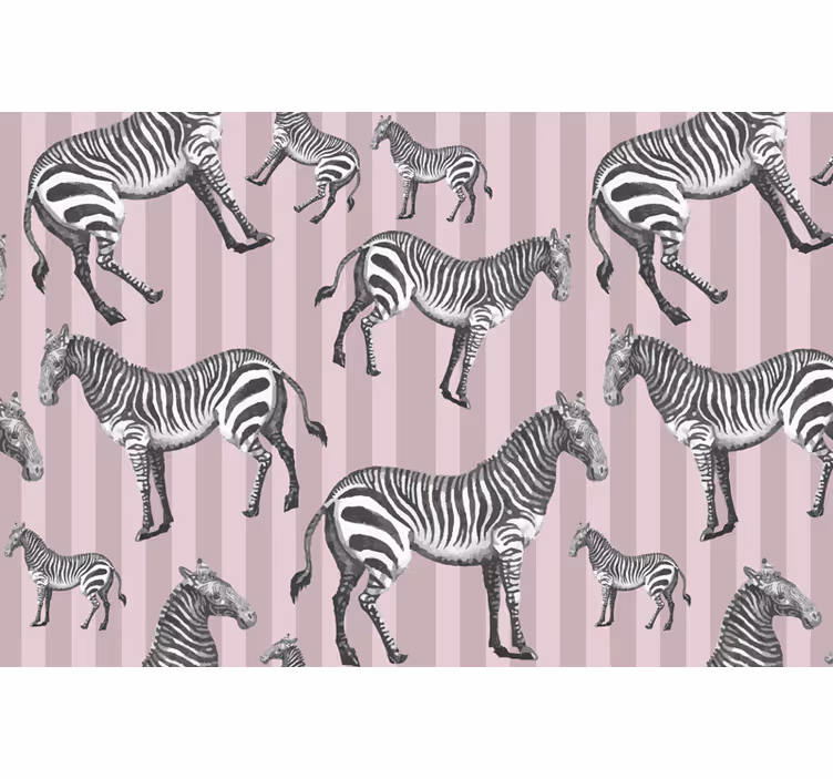 Africa wall mural vintage zebra illustration pattern - TenStickers