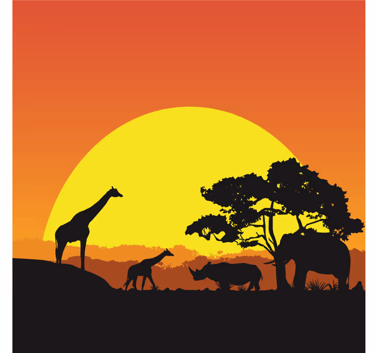 Africa wall mural african savannah landscape art - TenStickers