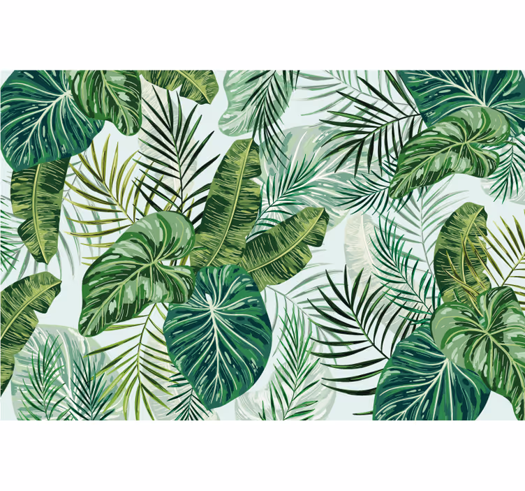 Jungle wall mural table sticker fern leaves - TenStickers