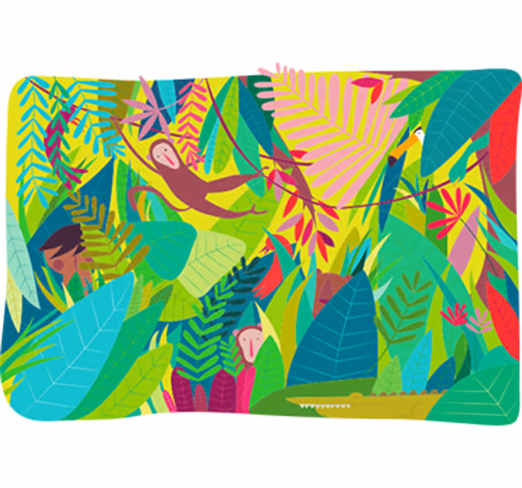 Jungle wall mural inspired by the jungle book - TenStickers