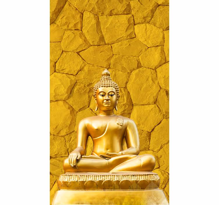 Buddha mural of the golden buddha - TenStickers