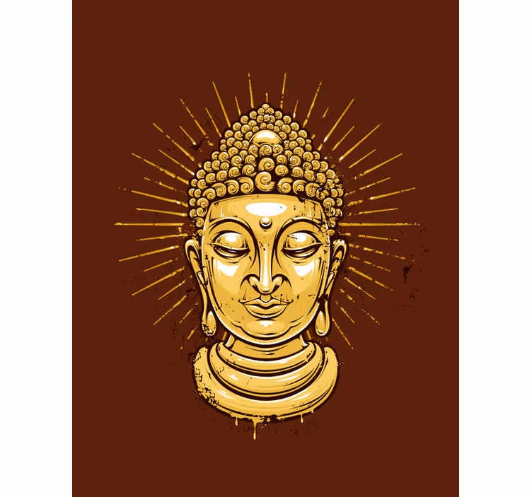 Buddha mural golden buddha silhouette - TenStickers