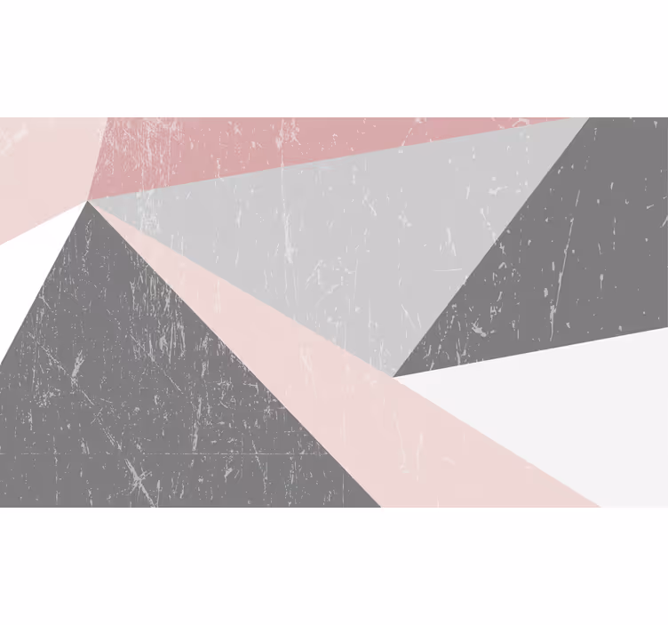Bathroom mural in geometric triangular nordic shades - TenStickers