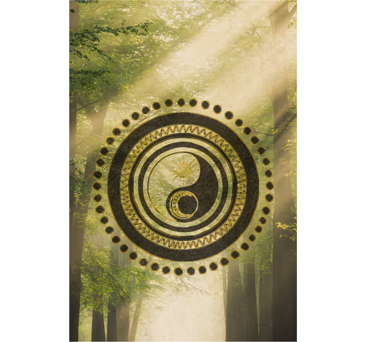 Bathroom mural serene zen sign in forest - TenStickers
