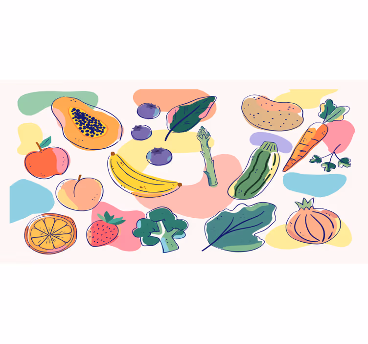 Kitchen mural featuring vibrant fruits - TenStickers