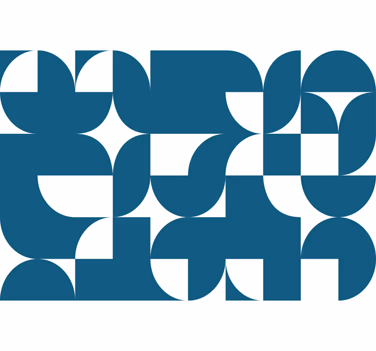 Kitchen mural blue circle geometric art pattern - TenStickers