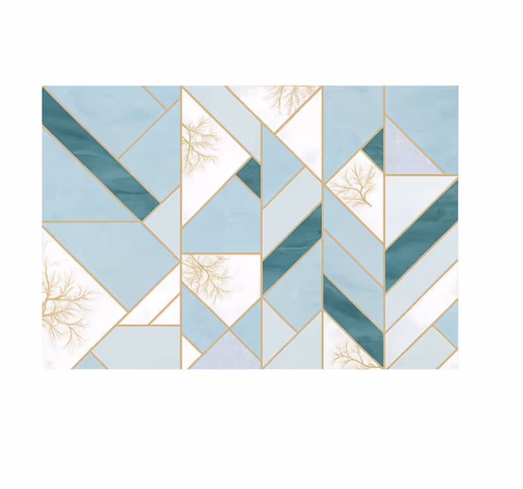 Kitchen mural aqua geometric design - TenStickers